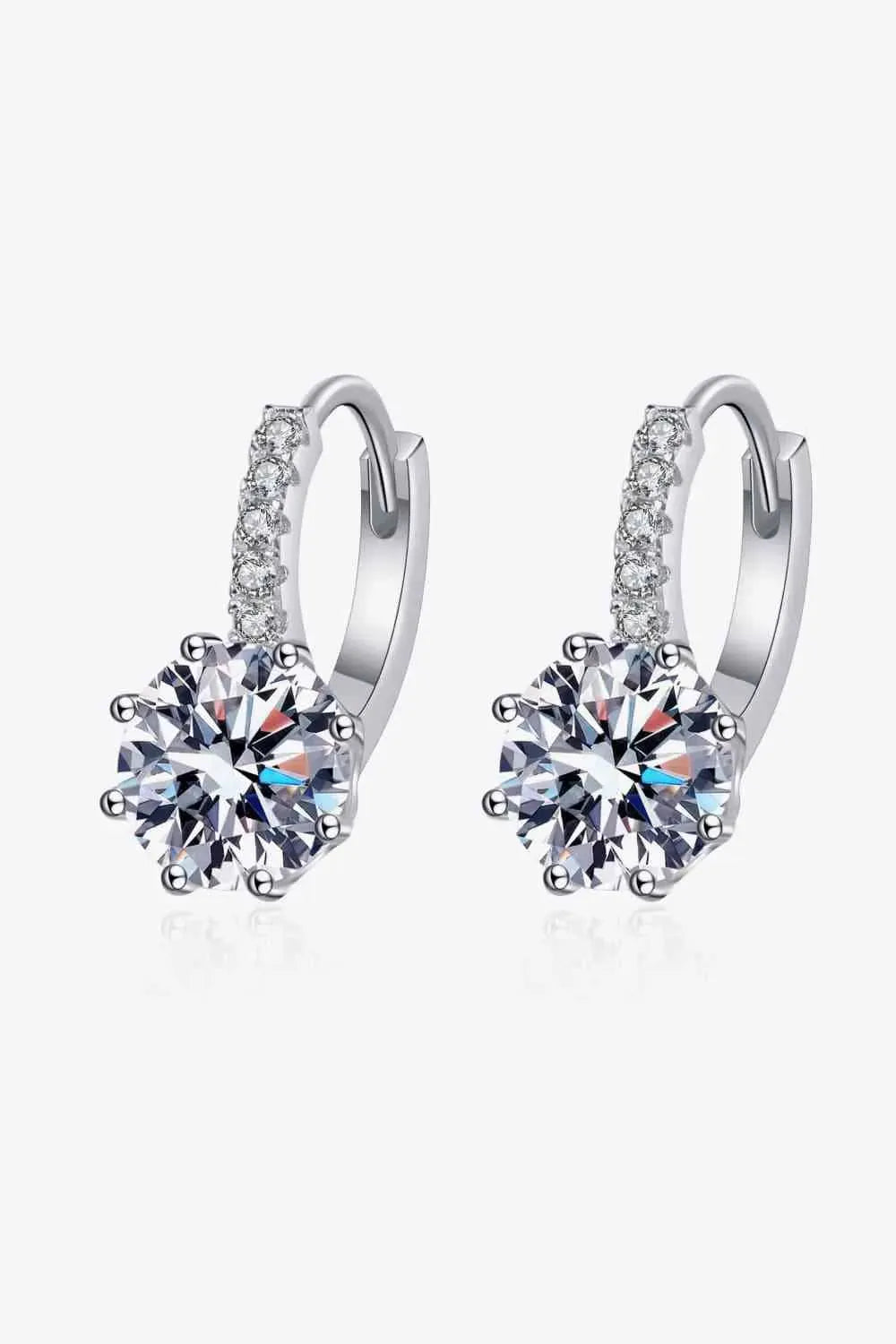 4 Carat Moissanite 925 Sterling Silver Earrings Moissanite - Tophatter Daily Deals